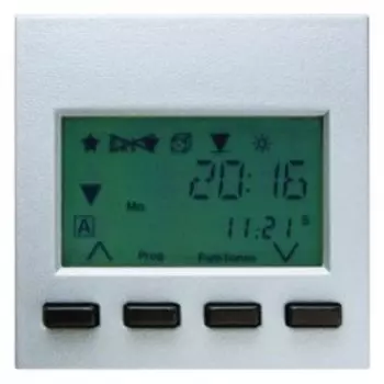 17741404 Tаймер RolloTec "Комфорт" с дисплеем цвет: алюминий, матовый B.1/B.7 Glas Berker