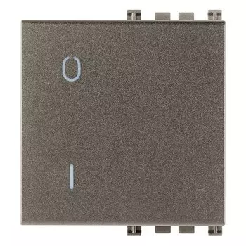 19022.99.M Взаимозаменяемая клавиша на 2 модуля (с подсветкой°) Символы O I Metall Vimar Arke