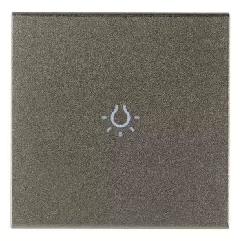 19132.L.M Взаимозаменяемая клавиша на 2 модуля для традиционных выключателей (с подсветкой°) Символ света Metall Vimar Arke