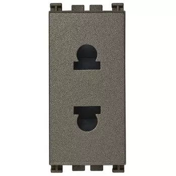 19234.M 2P 16A США + ЕС розетка SICURY ?4,8 мм Металл серая Vimar