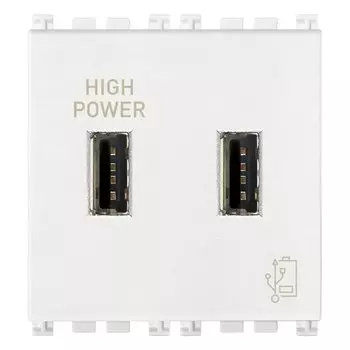 19295.B 5V 2,1A Блок питания USB 2M Белый Vimar Arke