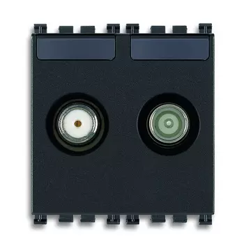 19302.10 Розетка tv-rd-sat проходная с 2 выходами, серая Vimar Arke