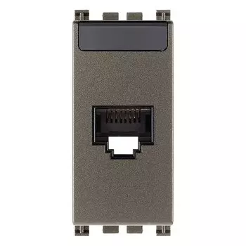 19339.15.M Розетка rj45 Netsafe, кат. 6A, UTP Metall Vimar Arke