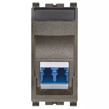 19350.LC.M Разъем одномодовый 9/125 мкм, с адаптером типа LC duplex. Metall Vimar Arke