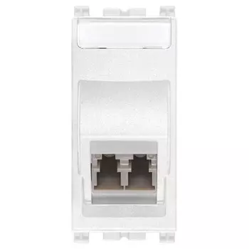 19351.LC.B Разъем многомодовый 50/125 мкм, с адаптером типа LC duplex. Белый Vimar Arke