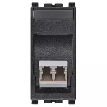 19351.LC Разъем многомодовый 50/125 мкм, с адаптером типа LC duplex. серый Vimar Arke