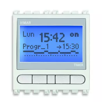 19448.B Часы электронные с программатором на 1 канал, белые Vimar Arke