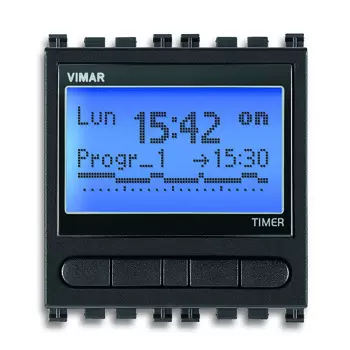 19448 Часы электронные с программатором на 1 канал, серые Vimar Arke