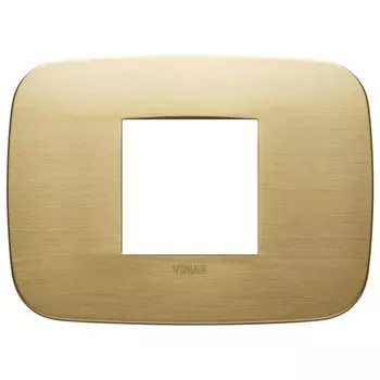 19682.12 Рамка Arke Round Обработанная щеткой латунь 2 модуля Vimar