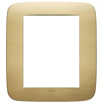 19698.12 Рамка Arke Round Обработанная щеткой латунь 8 модулей Vimar