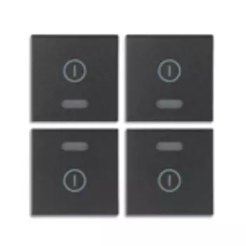 19841.2 4 половинки одномодульной клавиши с символом "io", серые Vimar Arke