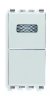 20068.B.N Кнопка 1p no 10a + табло белое, серебро матовое Vimar Eikon