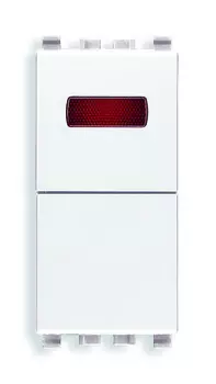 20068.R.B Кнопка 1p no 10a + табло красное, белая Vimar Eikon