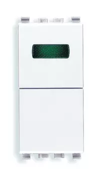 20068.V.B Кнопка 1p no 10a + табло зеленое, белая Vimar Eikon