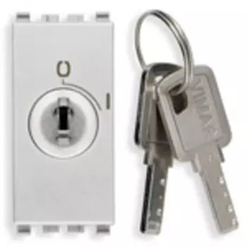 20082.CU.N Выключатель 2p 16ax с ключом унифицированным off, серебро матовое Vimar Eikon