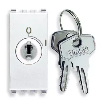 20086.B Кнопка 2p no 16a с ключом , белая Vimar Eikon