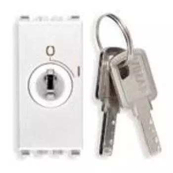 20086.CU.B Кнопка 2p no 16a с ключом унифиц , белая Vimar Eikon