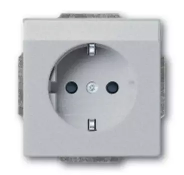 2011-0-3810 (20 EUN-83), Розетка SCHUKO 16А 250В с полем для надписи, цвет серебристо-алюминиевый, ABB