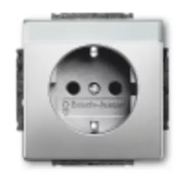 2011-0-3851 (20 EUN-866), Розетка SCHUKO 16А 250В с полем для надписи, серия pur/сталь, ABB