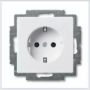 2011-0-6155 (23 EUC-94-507), Розетка SCHUKO 16А 250В, с винтовыми клеммами, серия Basic 55, цвет альпийский белый, ABB