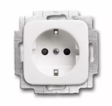 2013-0-5291 (20 EUCBLI-214), Розетка SCHUKO 16А 250В, с LED подсветкой, Busch-Duro 2000 SI/Reflex SI, альпийский белый, ABB