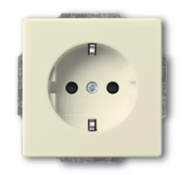 2013-0-5376 (20 EUCKS-82-500), Розетка SCHUKO 16А 250В с защитными шторками, цвет savanne/слоновая кость, ABB
