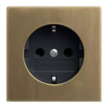 2013-0-5399 (20 EUCBLI-840-500), Розетка SCHUKO 16А 250В, с LED подсветкой, серия Династия, Латунь античная, ABB