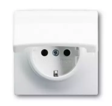2018-0-0992 (20 EUK-74), Розетка SCHUKO 16А 250В с крышкой, серия impuls, цвет альпийский белый, ABB