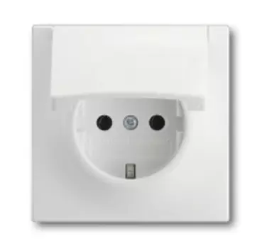 2018-0-1497 (20 EUK-774), Розетка SCHUKO 16А 250В с крышкой, серия impuls, цвет белый бархат, ABB