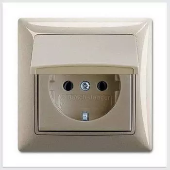2018-0-1501 (20 EUCKD-93-50), Розетка SCHUKO 16А 250В, IP44, в сборе, серия Basic 55, цвет шампань, ABB