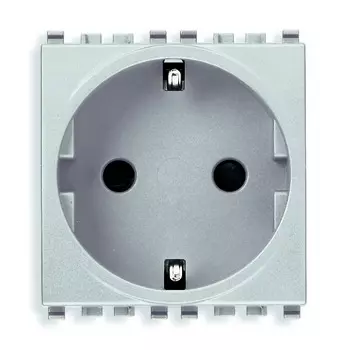 20208.N Розетка 2p+t 16a немецкий стандарт, серебро матовое Vimar Eikon