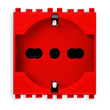 20210.R Розетка 2p+t 16a универсальная, красная Vimar Eikon