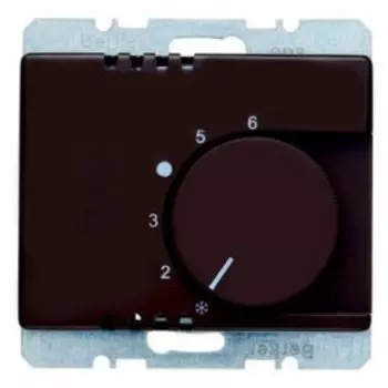 20260001 Регулятор температуры помещения с переключающим контактом и центральной панелью цвет: коричневый, с блеском Arsys Berker
