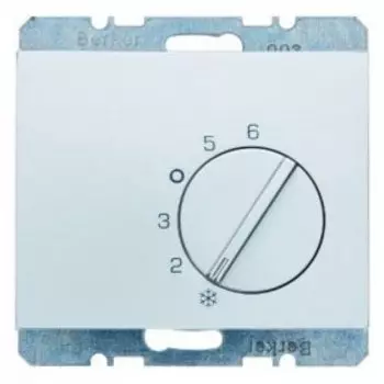 20267104 Регулятор температуры помещения с переключающим контактом и центральной панелью цвет: стальной, лак K.5 Berker