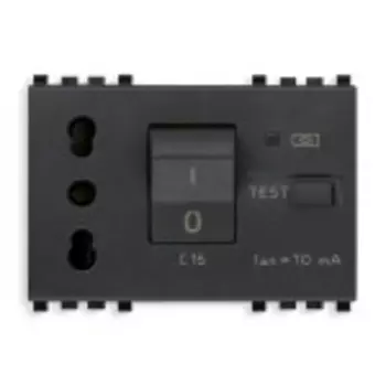 20283 Розетка 2p+t 16a p17/11 взаимоблокируемая с автоматич.диф.выключателем c16 Vimar Eikon