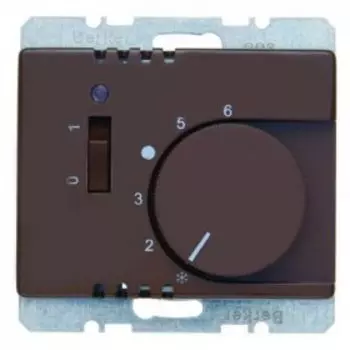20300001 Регулятор температуры помещения с размыкающим контактом, центральной панелью, одноклавишным выключателем и светодиодом цвет: коричневый, с блеском Arsys Berker