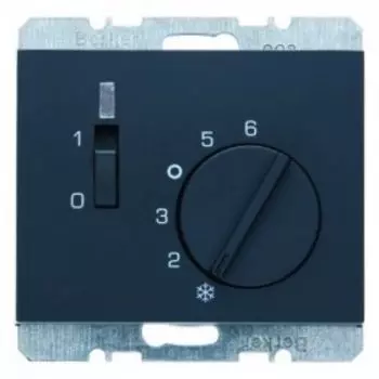 20307106 Регулятор температуры помещения с размыкающим контактом, центральной панелью, одноклавишным выключателем и светодиодом цвет: антрацит, матовый K.1 Berker