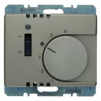 20309011 Регулятор температуры помещения с размыкающим контактом, центральной панелью, одноклавишным выключателем и светодиодом цвет: светло-бронзовый, лак Arsys Berker