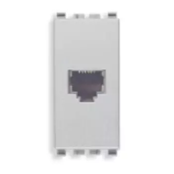 20321.N Розетка для штеккера rj13, серебро матовое Vimar Eikon