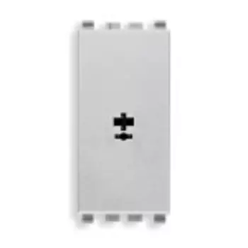 20334.N Розетка 2p "точка-тире" подключение пайкой, серебро матовое Vimar Eikon