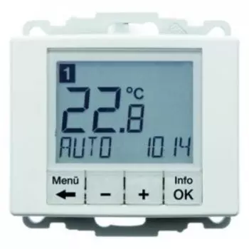 20440069 Регулятор температуры, с центральной панелью цвет: полярная белизна, с блеском Arsys Berker