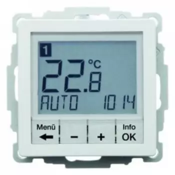 20446089 Регулятор температуры, с центральной панелью цвет: полярная белизна, с эффектом бархата, Q.1 Berker