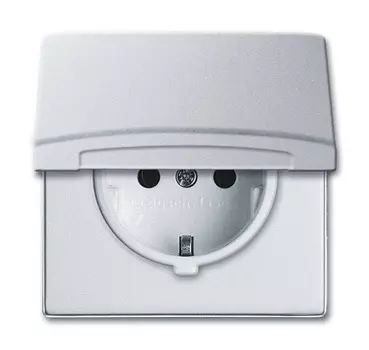 2064-0-0288 (20 EUGK-33-101), Розетка SCHUKO, 20 EUGK-33-101, с крышкой, Allwetter44, IP44, серебристый алюминий, уплотнительное кольцо в комплекте, 16А, 250В., ABB