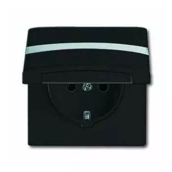 2064-0-0290 (20 EUGK-35-101), Розетка SCHUKO, 20 EUGK-35-101, с крышкой, Allwetter44, IP44, черный/антрацит, уплотнительное кольцо в комплекте, 16А, 250В., ABB