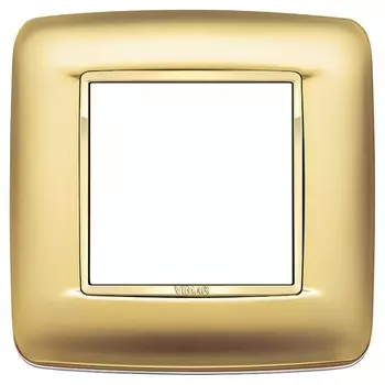 20672.G21 Рамка Eikon Chrome Round Золото сатинированое 2 модуля Vimar