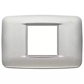 20682.N13 Рамка Eikon Total Look Серебро матовое 2 модуля Vimar