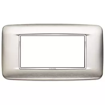 20684.C91 Рамка Eikon Chrome Round Сталь натуральная 4 модуля Vimar