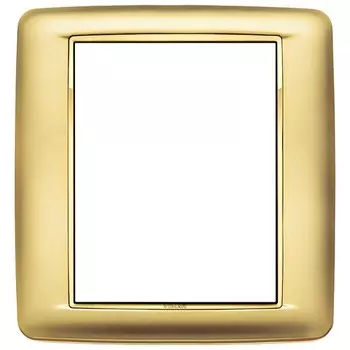 20698.G21 Рамка Eikon Chrome Round Золото сатинированое 8 модулей Vimar