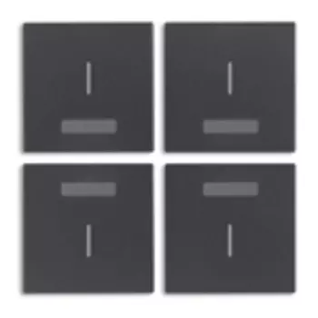 20841.1 4 половинки одномодульной клавиши с символом "i", серые Vimar Eikon