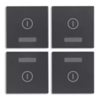 20841.2 4 половинки одномодульной клавиши с символом "io", серые Vimar Eikon